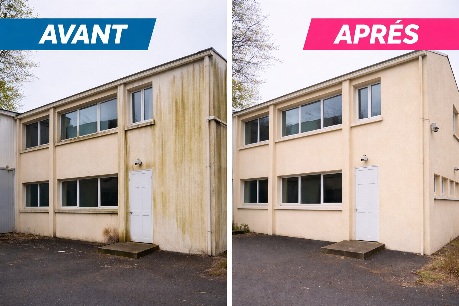 nettoyage de façade avant après